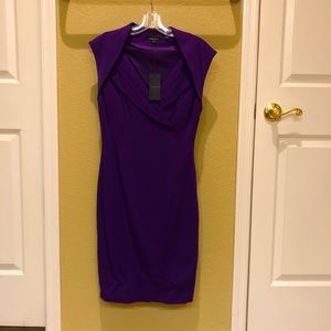 NWT Ted Baker deep purple cross over fitted dress